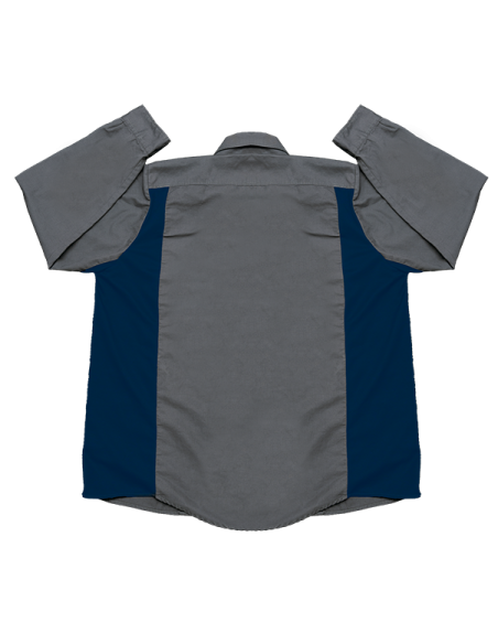 Camisa de hombre profesional mangas largas Dry Tech gris con azul Driven