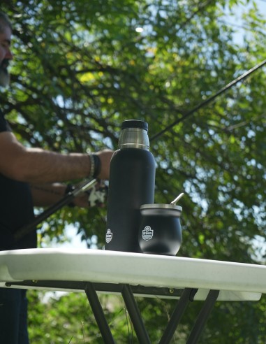 Termo de acero inoxidable 1 litro negro persona