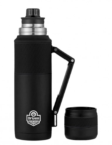 Termo de acero inoxidable con pico FLOW 360° negro completo
