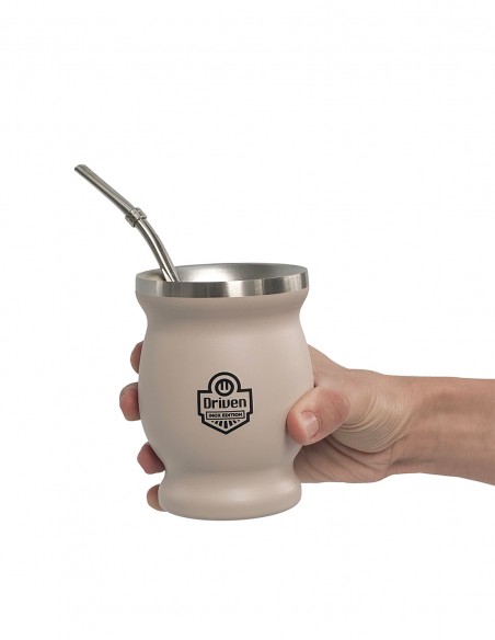 Mate de acero inoxidable 230 ml arena mano