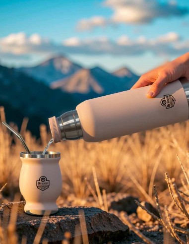 Termo de acero inoxidable 1 litro arena exterior