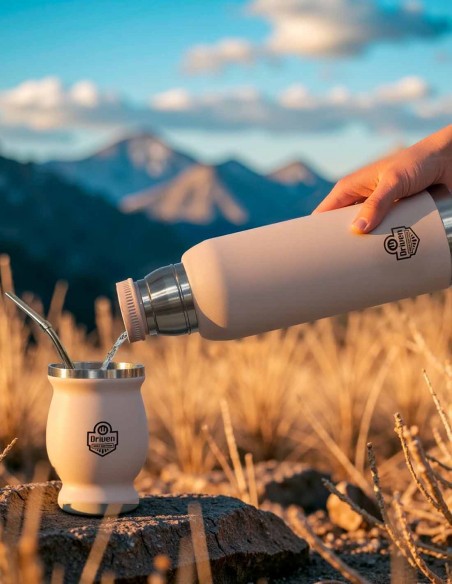 Termo de acero inoxidable 1 litro arena exterior