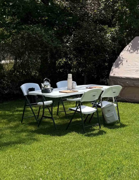 Mesa plegable 1,80 m Lifetime blanca parque