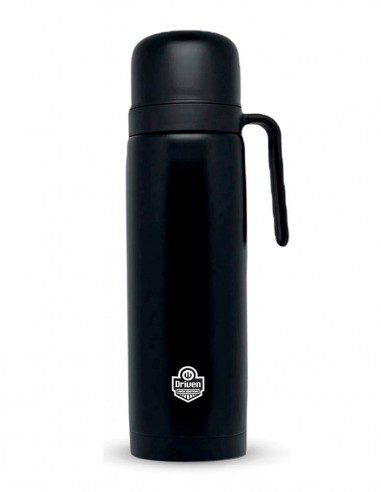 Termo media manija de acero inoxidable negro