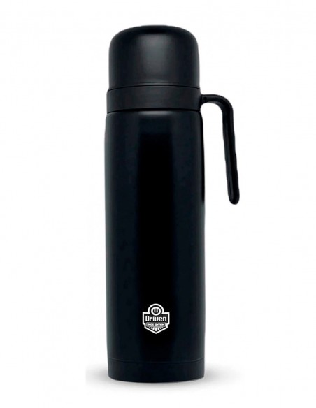 Termo media manija de acero inoxidable negro