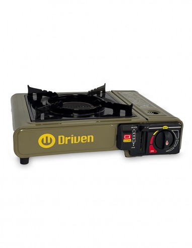 Anafe a gas portátil calentador camping verde militar frente