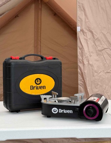 Anafe a gas portátil calentador para camping guardado