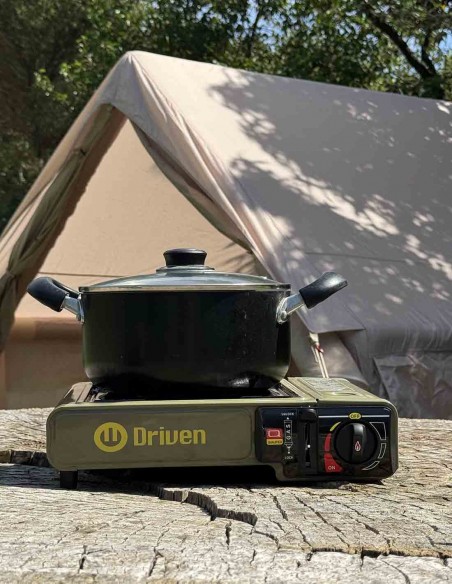 Anafe a gas portátil calentador camping verde militar alpina