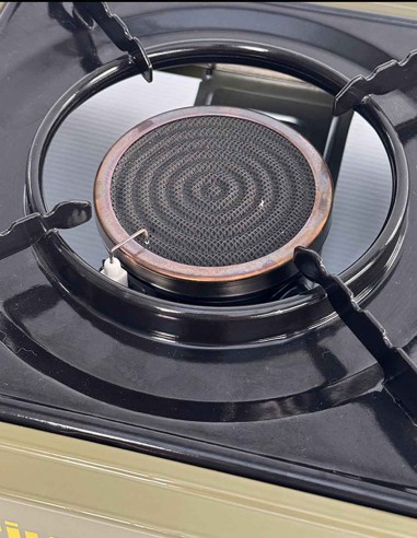 Anafe a gas portátil calentador camping verde militar hornalla