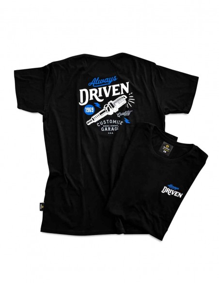 Remera hombre modelo Customize Driven negra espalda