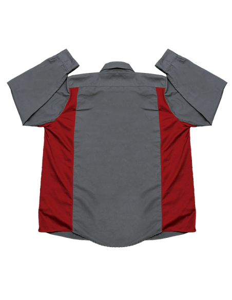 Camisa de hombre profesional mangas largas Dry Tech gris con rojo Driven