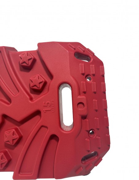 Bidón extra chato para combustible + plancha de desatasco rojo