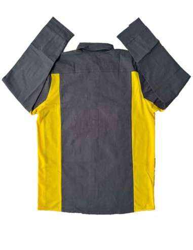 Camisa profesional mangas largas Garage gris/amarillo dorso