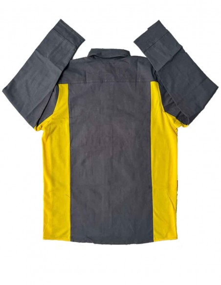 Camisa profesional mangas largas Garage gris/amarillo dorso