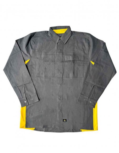 Camisa profesional mangas largas Garage gris/amarillo