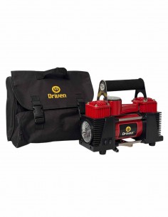 Compresor de aire metálico 12v doble cabezal luz baliza