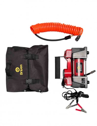 Compresor de aire metálico 12v doble cabezal luz baliza accesorios