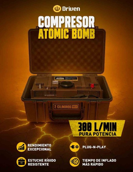 Compresor de aire metálico Atomic Bomb valija