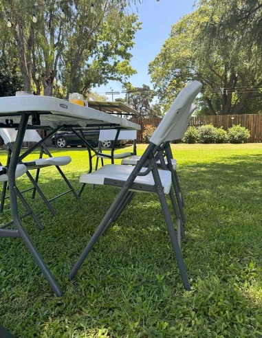 Silla plegable blanca Lifetime jardin