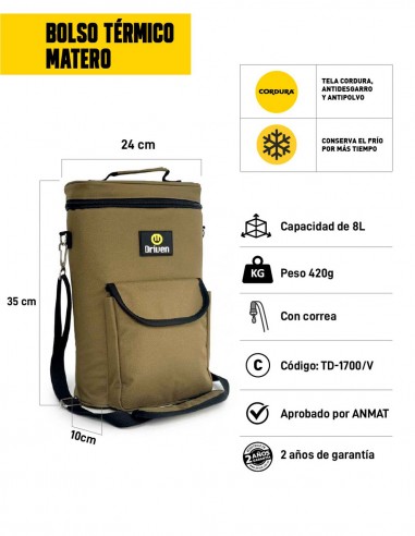 Bolso térmico matero verde características