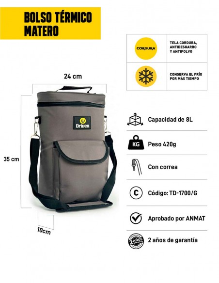 Bolso térmico matero gris características