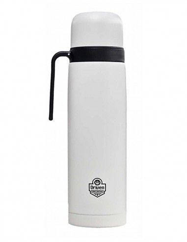 Termo media manija de acero inoxidable blanco