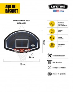 Aro de básquet de pared Lifetime 2
