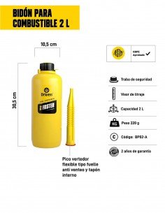 Bidón para combustible 2 litros amarillo 2