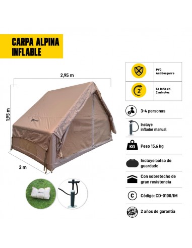 Carpa para 4 personas Alpina inflable características