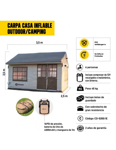 Carpa casa inflable outdoor/camping