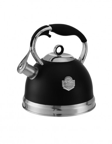 Pava silbadora acero inoxidable 3 litros negra