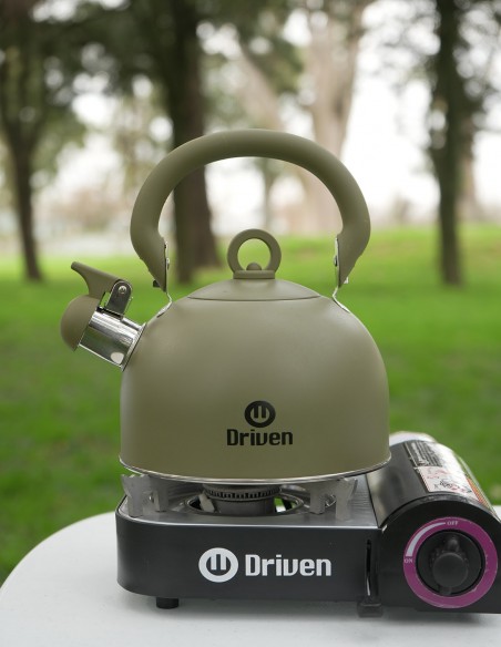 Pava silbadora acero inoxidable 1,9 litros verde militar aire libre