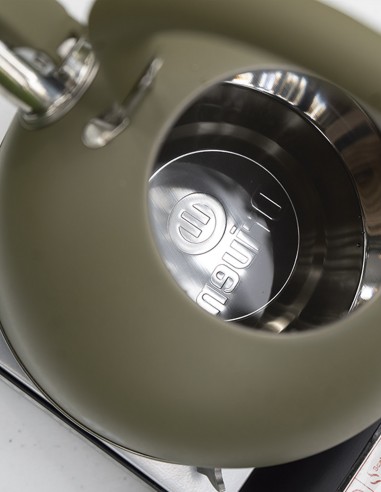 Pava silbadora acero inoxidable 1,9 litros verde militar interior doble capa