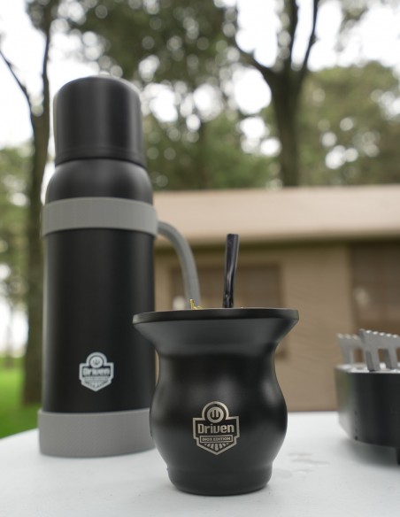 Mate bocón de acero inoxidable negro termo