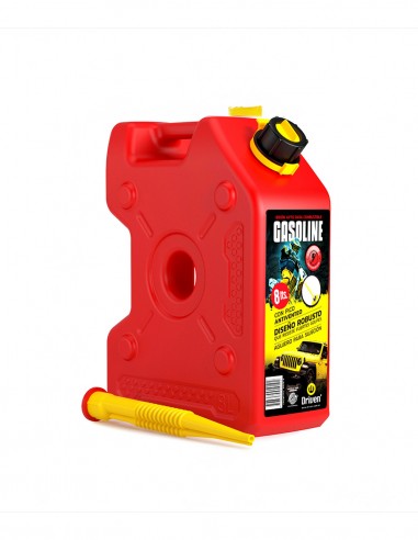 Bidón extra chato para combustible 8 litros rojo