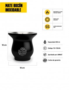 Mate bocón de acero inoxidable negro 2