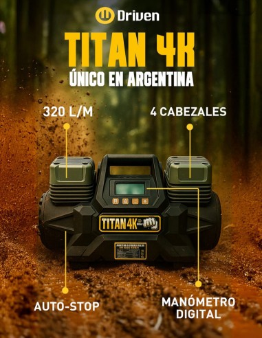 Compresor de aire metálico Titán 4K driven