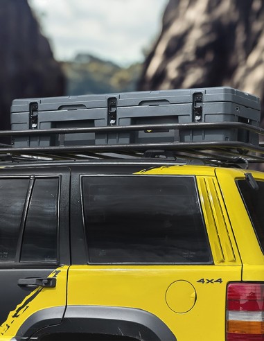 Caja baúl estanco 128 litros gris porta equipaje