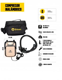 Compresor de aire inalámbrico y 12V con linterna 2