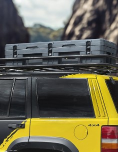 Caja baúl estanco 128 litros gris + Sistema de montaje completo 2