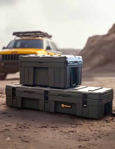 Caja baúl estanco 128 litros gris apilable