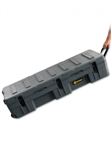 Caja baúl estanco 128 litros gris asas