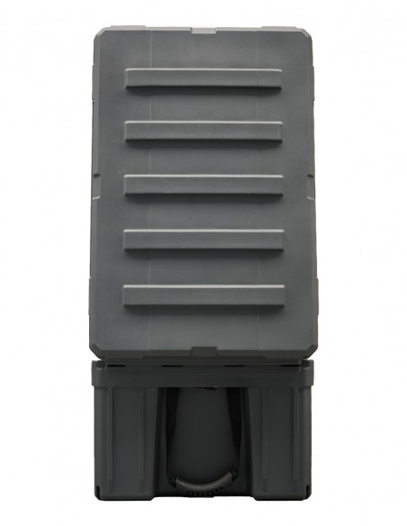 Caja baúl estanco 86 litros gris encastre apilable