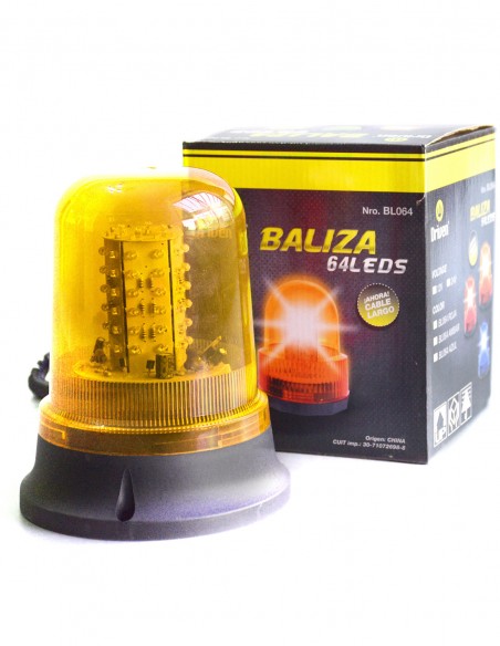 Baliza de 64 leds multivoltaje ambar