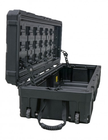 Caja baúl estanco 128 litros gris sistema apertura